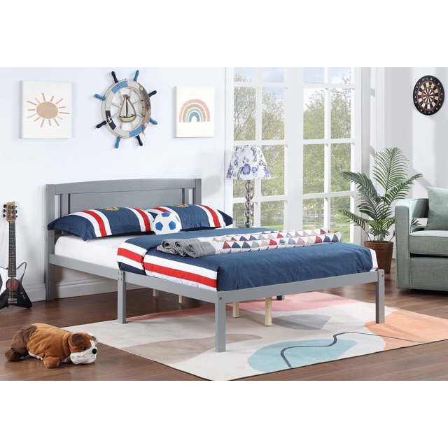 CASEMIOL Twin Size Wood Bed Frame with Headboard,No Box Spring Needed Platform Bed,Heavy Duty Wood Slat Support,Under-Bed Storage, Country Style,Light Brown