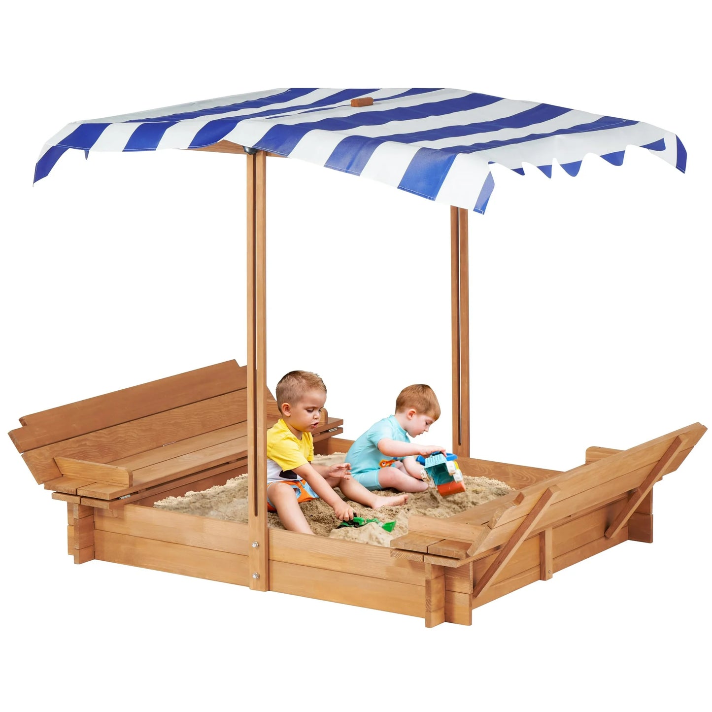 Kids Sandbox with Adjustable Cover