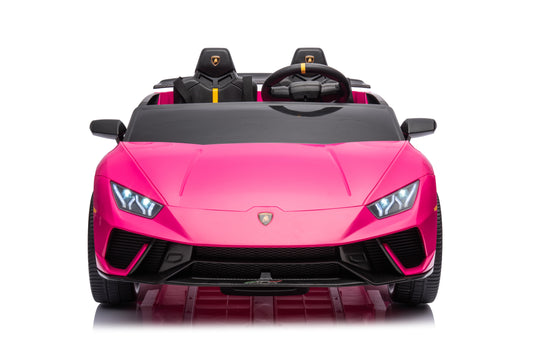 Lamborghini Huracan 24v Ride-on Toys, Real 2-Seater Battery-Powered Cars for Kids with Remote Control, Suspension, LED Light, Music, Bluetooth, 4-Wheeler Sports Car for Boys Girls 3-8