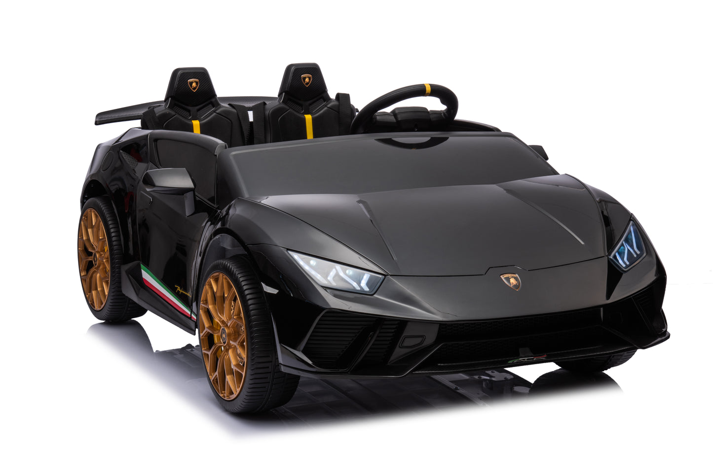 Lamborghini Huracan 24v Ride-on Toys, Real 2-Seater Battery-Powered Cars for Kids with Remote Control, Suspension, LED Light, Music, Bluetooth, 4-Wheeler Sports Car for Boys Girls 3-8