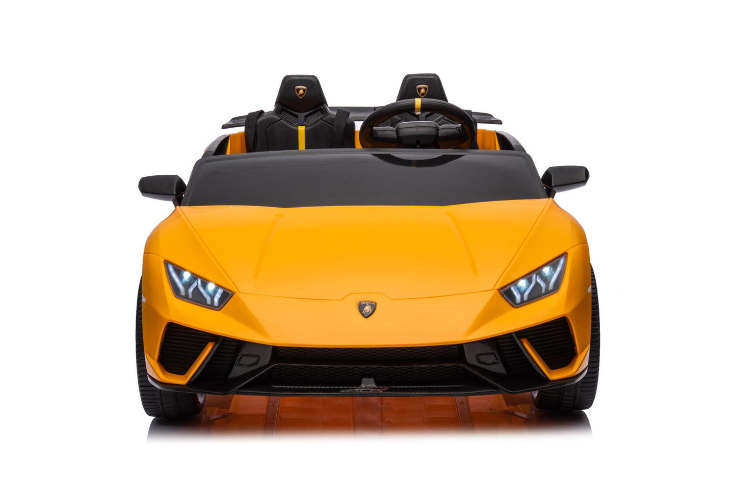 Lamborghini Huracan 24v Ride-on Toys, Real 2-Seater Battery-Powered Cars for Kids with Remote Control, Suspension, LED Light, Music, Bluetooth, 4-Wheeler Sports Car for Boys Girls 3-8