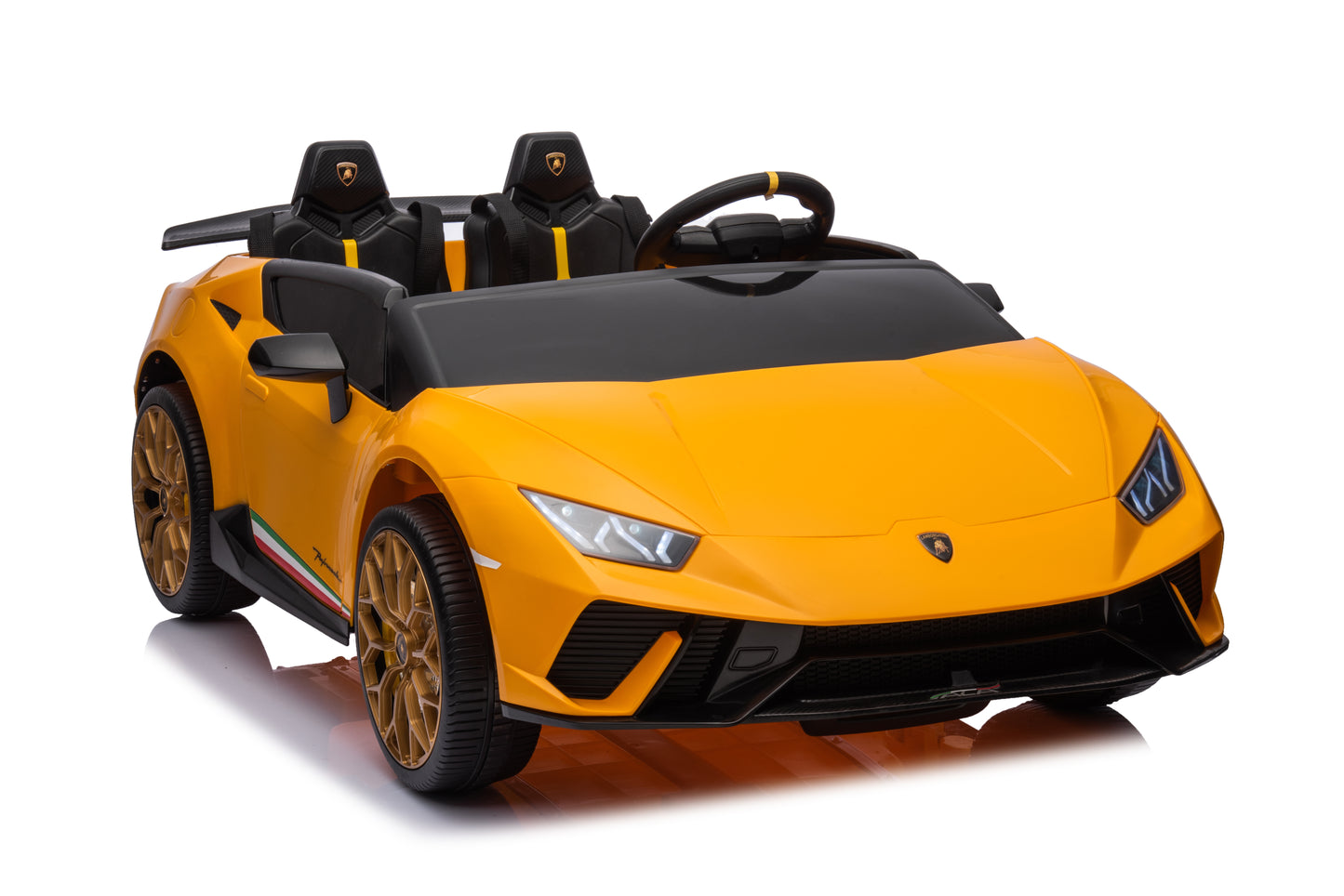 Lamborghini Huracan 24v Ride-on Toys, Real 2-Seater Battery-Powered Cars for Kids with Remote Control, Suspension, LED Light, Music, Bluetooth, 4-Wheeler Sports Car for Boys Girls 3-8