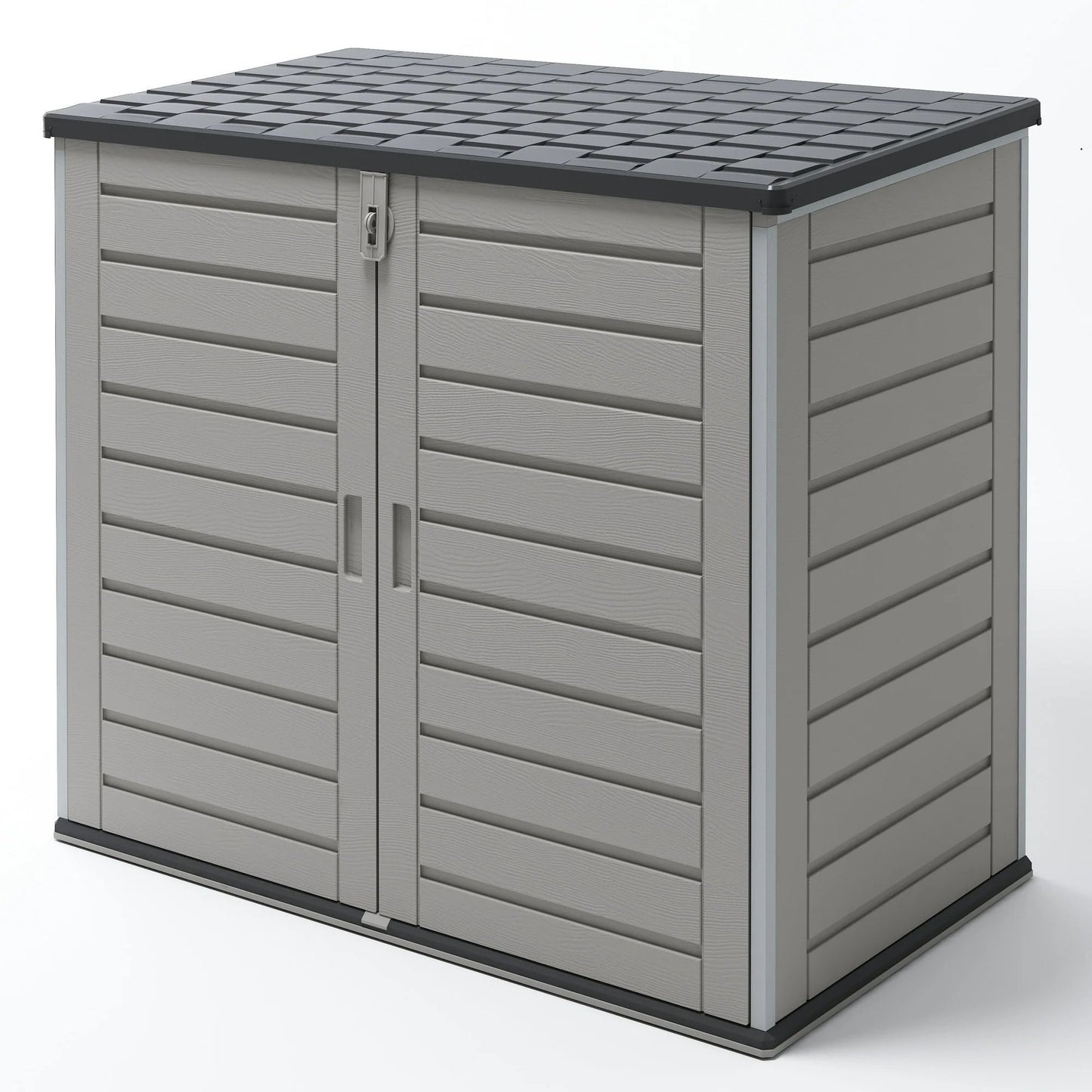 Plastic Storage Sheds Weather Resistance, CASEMIOL Resin Outdoor Storage Cabinet for Backyards and Patios - Gray, 350 Gal Capacity
