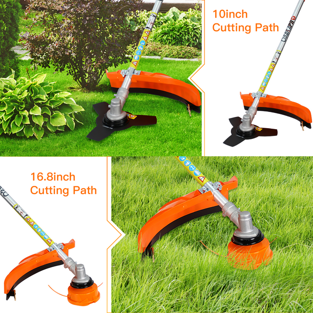 CASEMIOL 10 in 1 Weed Eater Grass Trimmer, Multi-Functional String Trimmer with Gas Pole Saw/Weed Trimmer/Brush Cutter/Protection Tools, for Quick Weed Grass Cleaning Crop Soil, 33 CC 2-Cycle