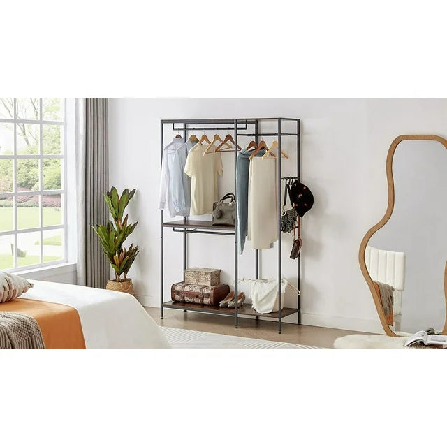 Triple 5 Tier Bookshelf, Bookcase with 15 Open Display Shelves, Wide Book Shelf Book Case for Home & Office & Bedroom, Furniture Dark Gray