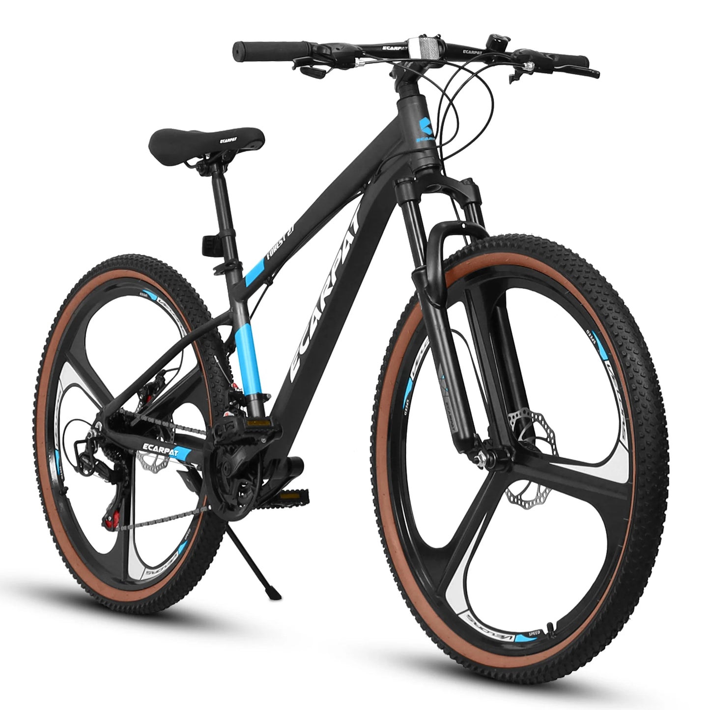 27.5 Inch Mountain Bike, 21 Speed Road Bicycle with Dual Disc Brakes, Adult Bike with All-Terrain Tyres&Shock Absorbing Design, Mountain Bikes with Aluminum Alloy Frame for Men and Women