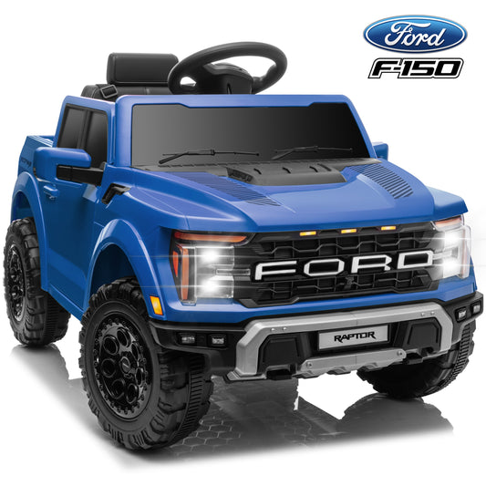 CASEMIOL 12V Ford F150 Raptor Kids Ride On Truck, Electric Car with Remote Control, Bluetooth Music, Suspension Wheels, Ride On Toys for Boys & Girls Ages 3-5, Gift for Kids
