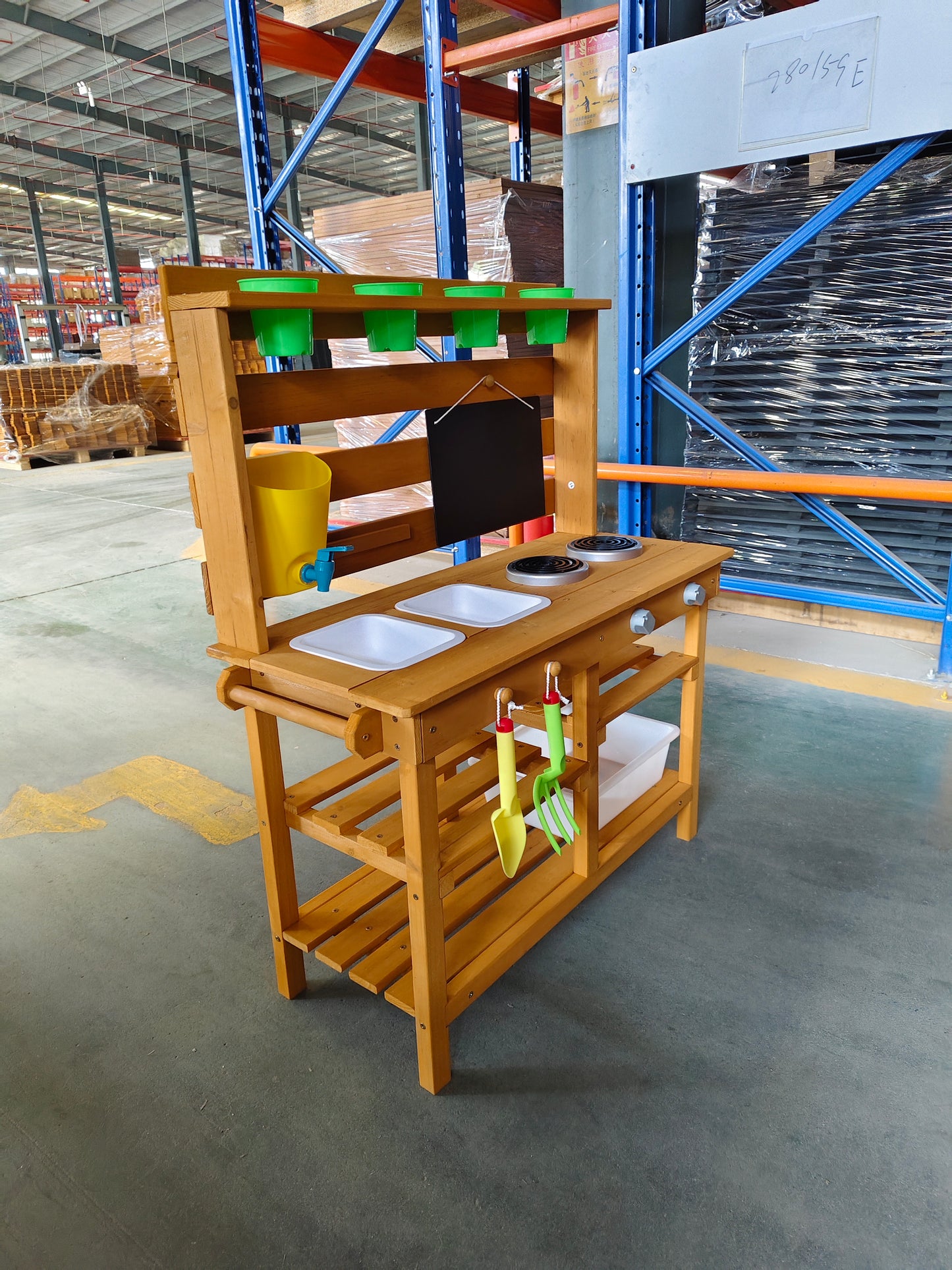 Mud Kitchen Playset for Kids Outdoor Wooden Play Kitchen for Boys and Girls Ages 3-8