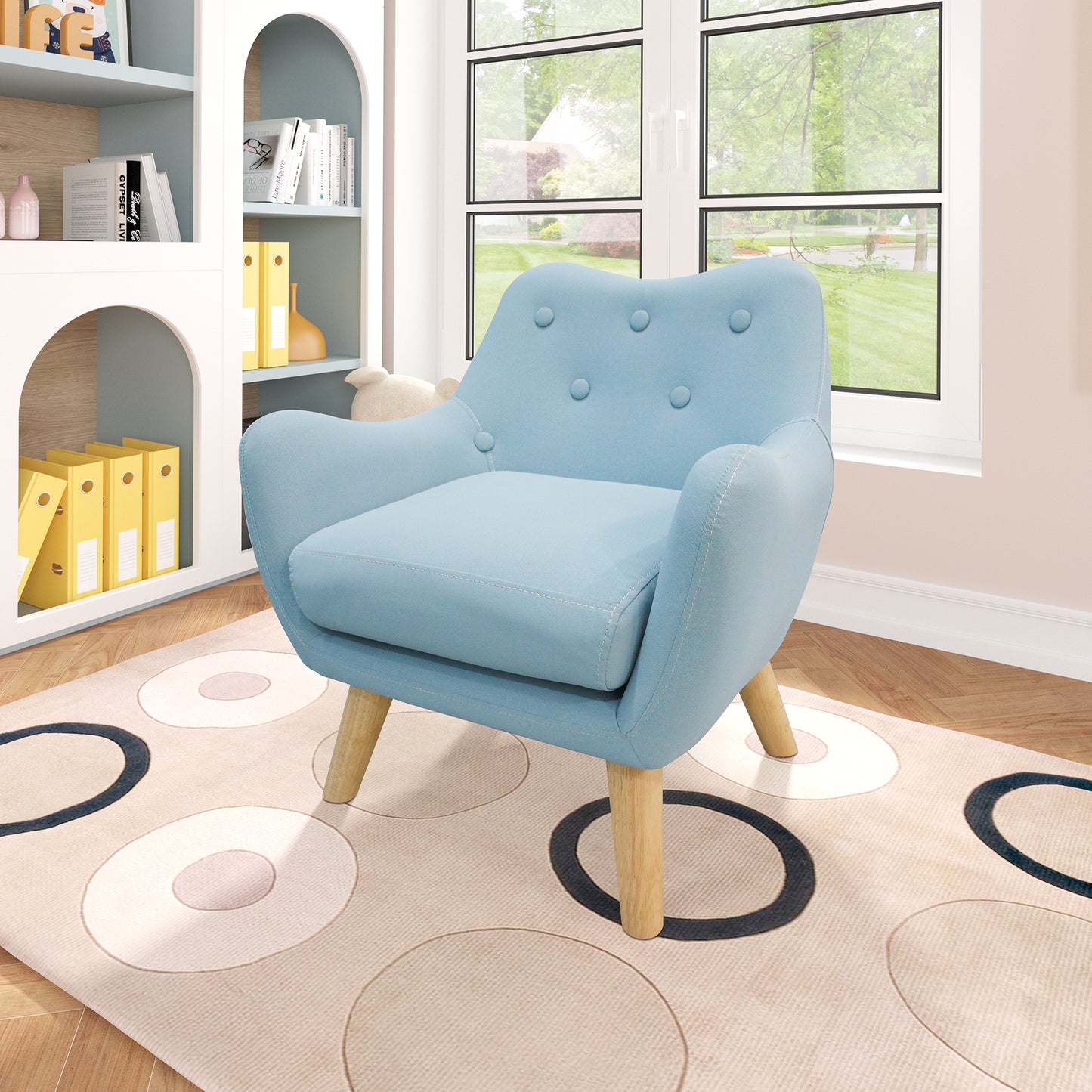 Kids Sofa Armchair for 2-6 Years Child , CASEMIOL Toddler Sofa and Soft Couch with Wooden Legs, Ideal Children Seat for Children Gift